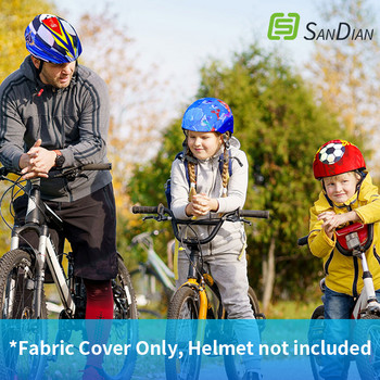 Sandian Παιδικό προστατευτικό κράνος υφασμάτινο κάλυμμα για ποδήλατο ποδήλατο σκούτερ ιππασίας ποδηλατικό κράνος προστατευτικό κεφαλής αξεσουάρ