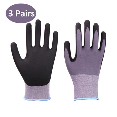 Putu nitrila cimdi 3 pāri melni darba cimdi automašīnu remontam Mehāniskā dārzkopība Lieliski satverami un piemēroti Olu necaurlaidīgi cimdi