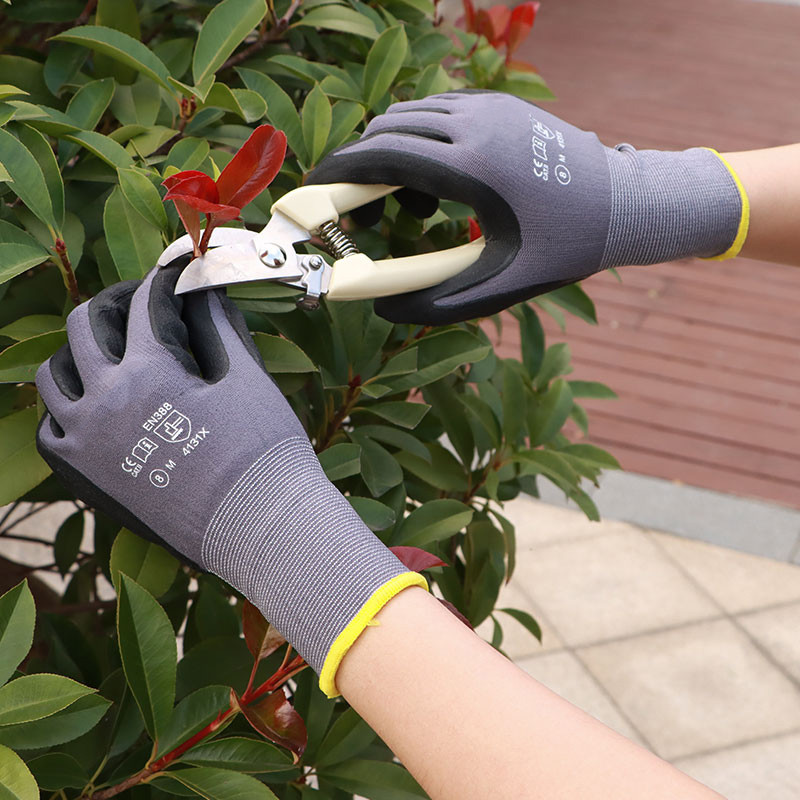 Putu nitrila cimdi 3 pāri melni darba cimdi automašīnu remontam Mehāniskā dārzkopība Lieliski satverami un piemēroti Olu necaurlaidīgi cimdi