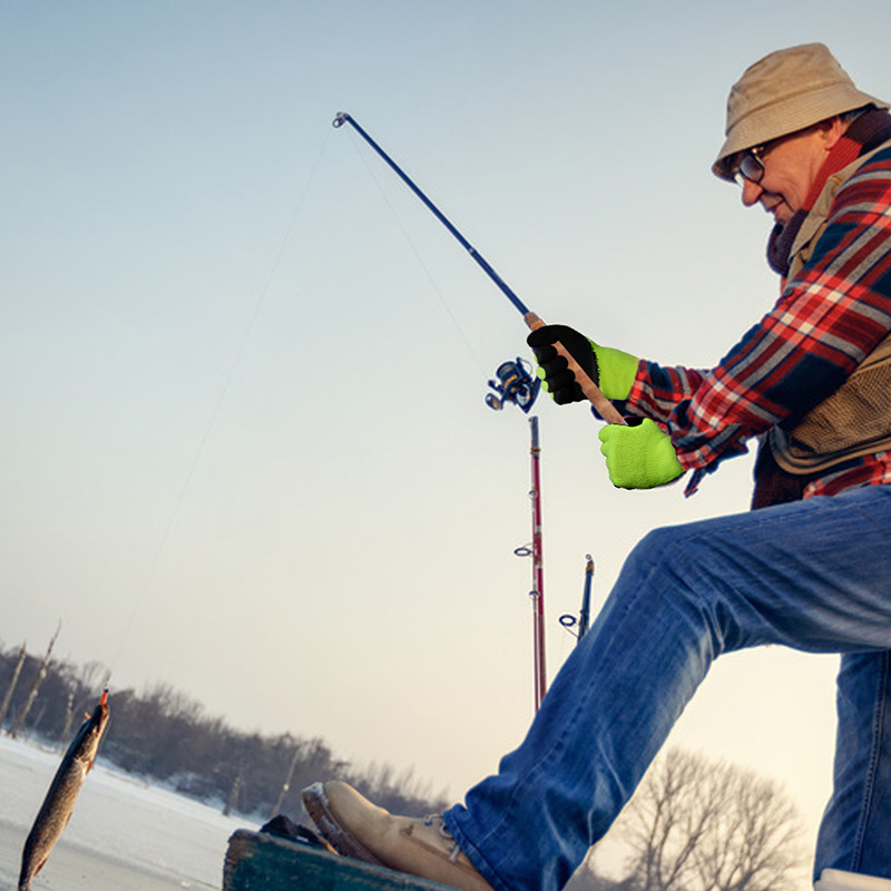 Ziemas drošības cimdi GMG dzelteni ziemas termiski silti neslīdoši riteņbraukšana āra kempings pārgājieni motociklu darba cimdi sievietēm vīriešiem
