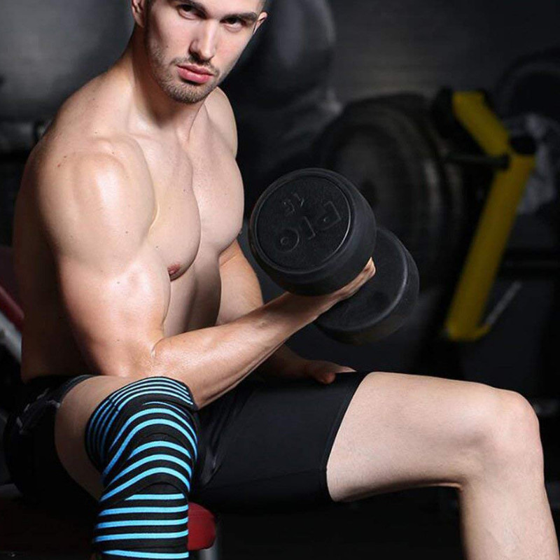 1 PC Súlyemelő Rugalmas Kötöző Térdvédők Védőfelszerelés Térdborítások Támogatás Pad Merevítő Fitness Kosárlabda Röplabda