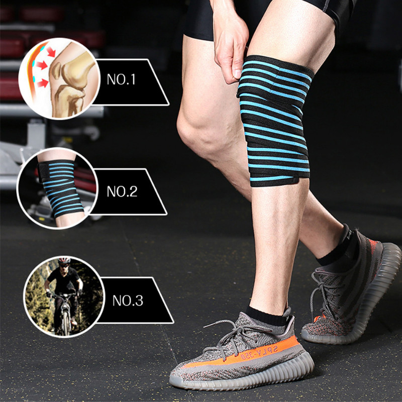 1 PC Súlyemelő Rugalmas Kötöző Térdvédők Védőfelszerelés Térdborítások Támogatás Pad Merevítő Fitness Kosárlabda Röplabda