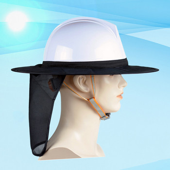 Εργοτάξιο Κατασκευής Καπέλο ηλίου Σκίαση ηλίου Breathable Full Brim Summer sunshade Πανί ορατότητας πλέγμα για Άνδρα Γυναίκα εξωτερικού χώρου (Μαύρο