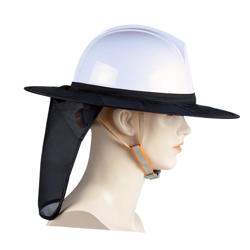 Ehitusplatsil päikesemüts päikesevari hingav täie äärega suvine päikesevari, riidest nähtavusvõrk meestele naistele õues (must
