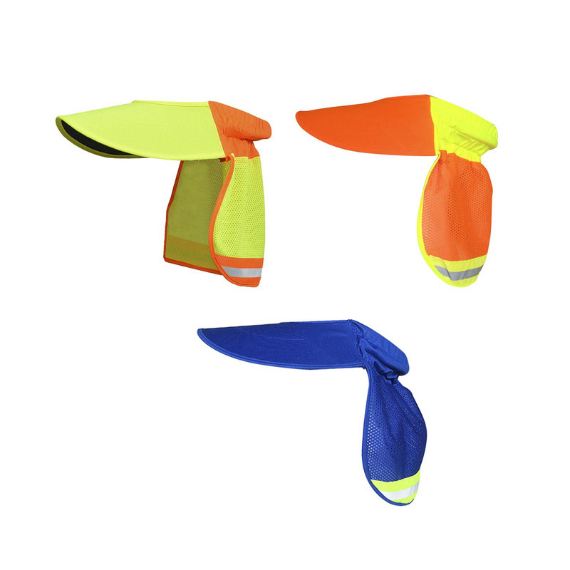 Cietās cepures saulessargs ar atstarojošu sloksni, platas malas saules aizsardzība, elpojošs tīklveida kakla saulessargs kakla ēnas kakla saulessargs