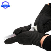 1 pár vágásnak ellenálló munkakesztyű rozsdamentes acél huzal vágásgátló kesztyű kar ujja hentes horgászathoz kerti kézvédelemhez