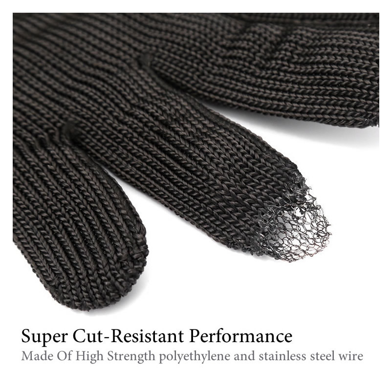 1 pár vágásnak ellenálló munkakesztyű rozsdamentes acél huzal vágásgátló kesztyű kar ujja hentes horgászathoz kerti kézvédelemhez