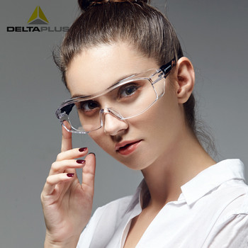 DELTAPLUS Защитни очила Прозрачни, устойчиви на надраскване защитни очила, прахоустойчиви, ветроустойчиви лабораторни очила против удари, компютърни лещи