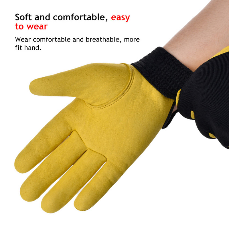 Govs ādas darba cimdi Drošība Darba aizsardzība Dārzs Sports Motociklu vadītāji Strādnieki Darbs Metināšana Nodilumizturīgi cimdi