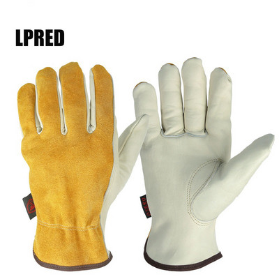 Munkakesztyűk Marhabőr Férfi Munkahegesztő kesztyűk Biztonság Védő Kert Sport MOTO Kopásálló kesztyűk (F)
