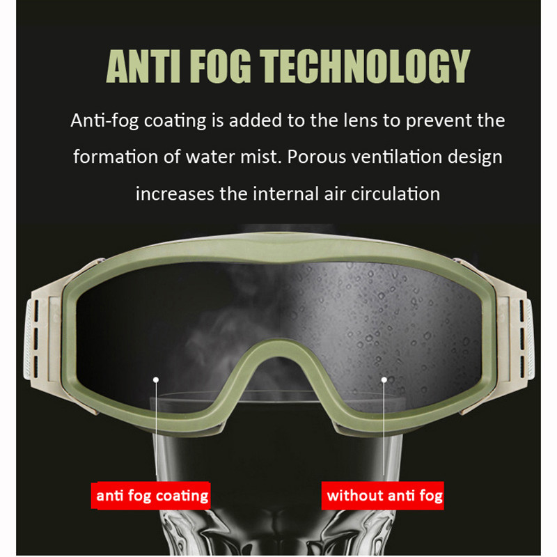 Mil-Spec Eyewear Tactical Night Vision Γυαλιά ασφαλείας Γυαλιά ασφαλείας 3 χρωμάτων κατά της ομίχλης Γυαλιά Shooting Hunting Protect