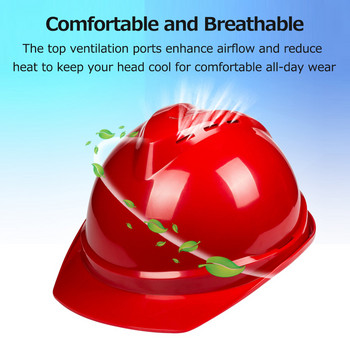 ABS удебелена предпазна каска Дишаща противоударна каска с вентилационни отвори Многоточков буфер за складова фабрика