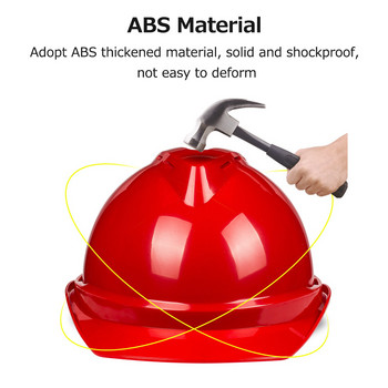 ABS Thickened Safety κράνος Αναπνεύσιμο κράνος με αεραγωγούς πολλαπλών σημείων buffer για εργοστάσιο αποθήκης