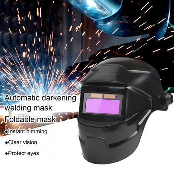 Solar Powered Welding Helmet Welder Mask Chameleon Large View True Color Auto Darkening Welding Mask for Arc Weld Grind Cut