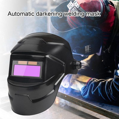 Solar Powered Welding Helmet Welder Mask Chameleon Large View True Color Auto Darkening Welding Mask for Arc Weld Grind Cut