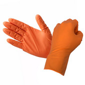 NMShield 6 Mil Automobile Industrial Orange White Nitrile Garage Duty Car Repair Use Heavy Mechanic Gloves