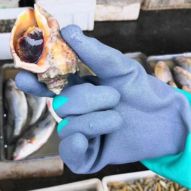 Újrafelhasználható, nagy igénybevételre alkalmas munkavédelmi kesztyűk, sav, munkavédelmi kopásálló, csúszásgátló és vágásgátló gumikesztyűk