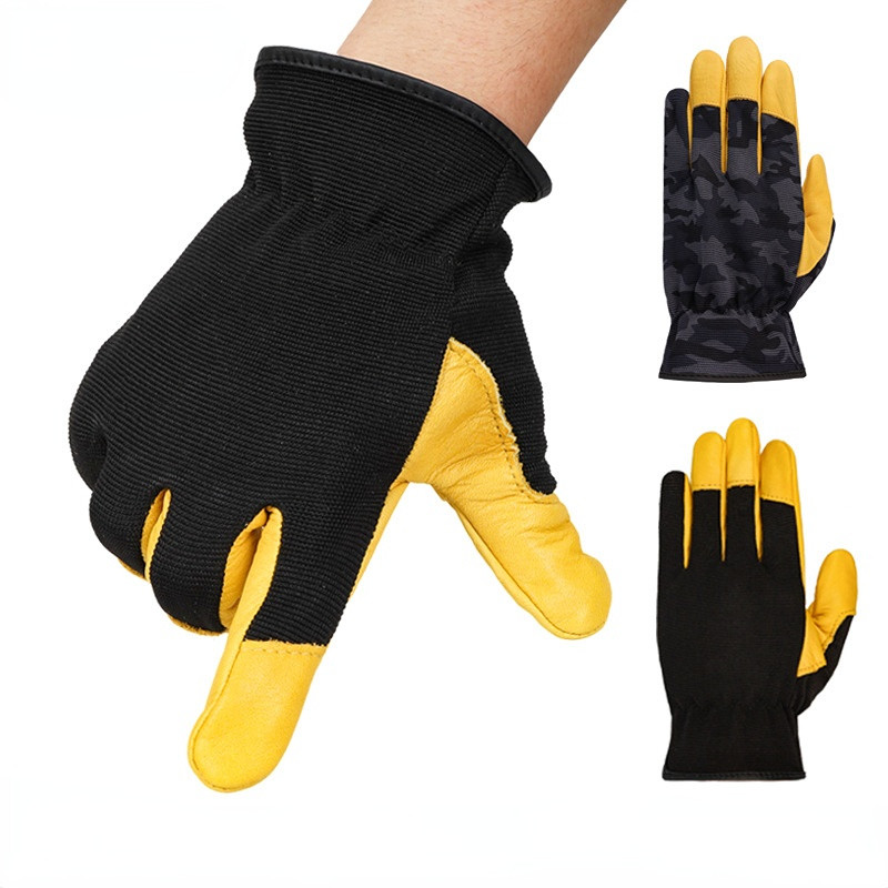 Muške radne rukavice mekana kravlja koža vozač lov vožnja farma vrt zavarivanje sigurnosna zaštita zaštita radnika mehanička rukavica