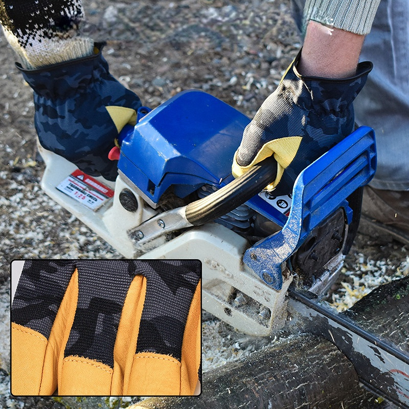 Muške radne rukavice mekana kravlja koža vozač lov vožnja farma vrt zavarivanje sigurnosna zaštita zaštita radnika mehanička rukavica