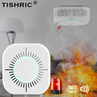 TISHRIC 433Mhz vezeték nélküli intelligens Wifi füstérzékelő tűzjelző érzékelő füstérzékelő kompatibilis a Sonoff RF híddal