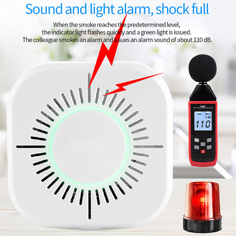 TISHRIC 433Mhz bezvadu viedais Wifi dūmu detektors ugunsgrēka trauksmes sensors dūmu sensors, kas saderīgs ar Sonoff RF Bridge