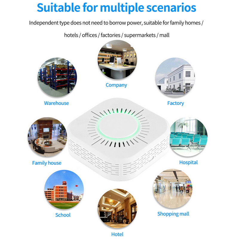 TISHRIC 433Mhz bezvadu viedais Wifi dūmu detektors ugunsgrēka trauksmes sensors dūmu sensors, kas saderīgs ar Sonoff RF Bridge