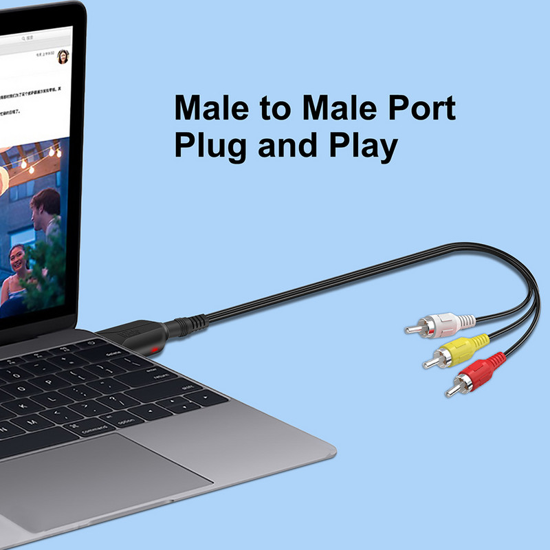 USB video tveršanas karte VHS uz digitālo RCA uz USB 2.0 audio uztveršanas ierīces adaptera pārveidotājs, kas viegli pārslēdzams VCR DVR TV operētājsistēmai Win7/8/10