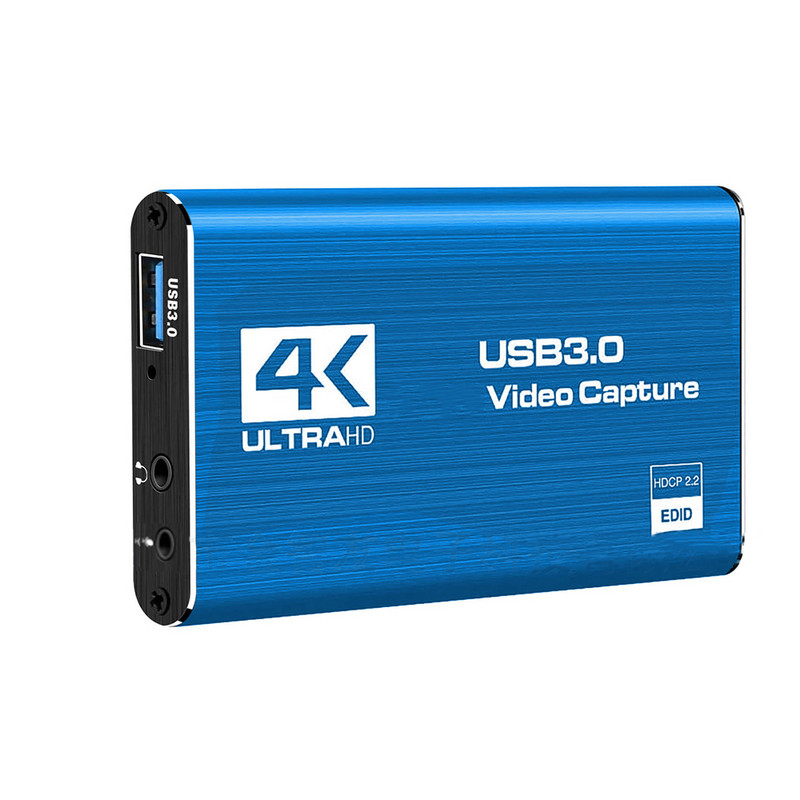 USB 4K 60Hz HDMI saderīga video tveršanas karte 1080P spēļu ierakstīšanas platei tiešraides straumēšanas kaste USB 3.0 tvērējs PS4 kamerai