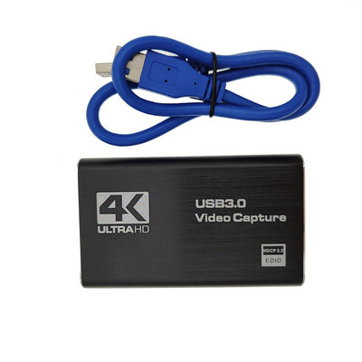 Ar HDMI saderīga video tveršanas karte 4K ieraksta USB3.0 1080P 60 FPS spēļu tveršanas ierīce, kas paredzēta OBS spēļu tveršanas kartei tiešraidē