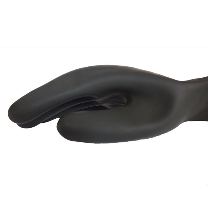 Industriālie melni lieljaudas eļļas sārmi, mājsaimniecības drošības darba lateksa garie cimdi, biezināti, izturīgi pret skābi, ķīmiski cimdi, aizsargājoši