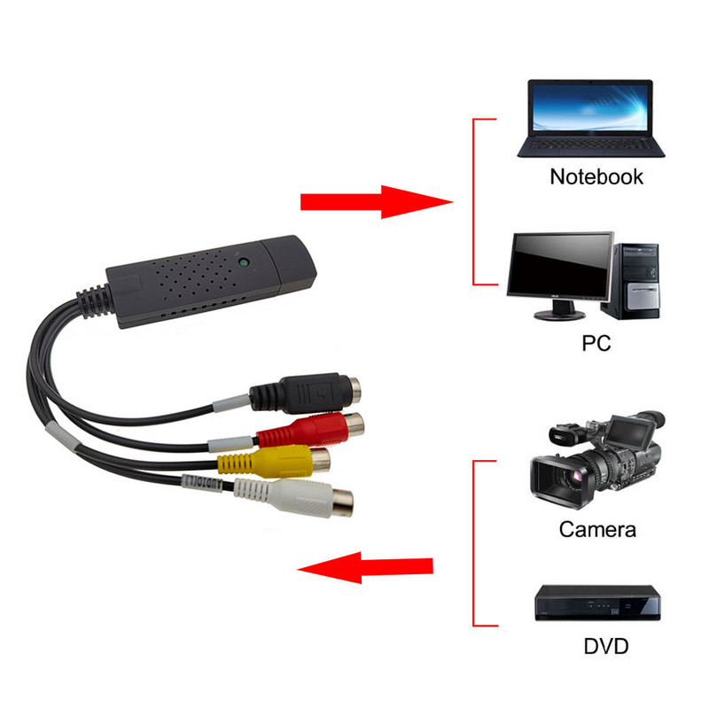 USB 2.0 VHS uz DVD pārveidotājs Pārveidojiet analogo video ciparu formātā audio video DVD VHS ieraksta tveršanas karte