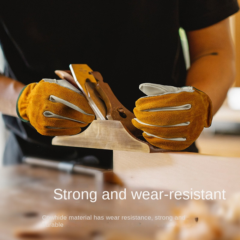1 pár béleletlen marhabőr valódi bőr vezetőkesztyű munkakertészet nagy teherbírású raktári teherautó argon ívhegesztés védő