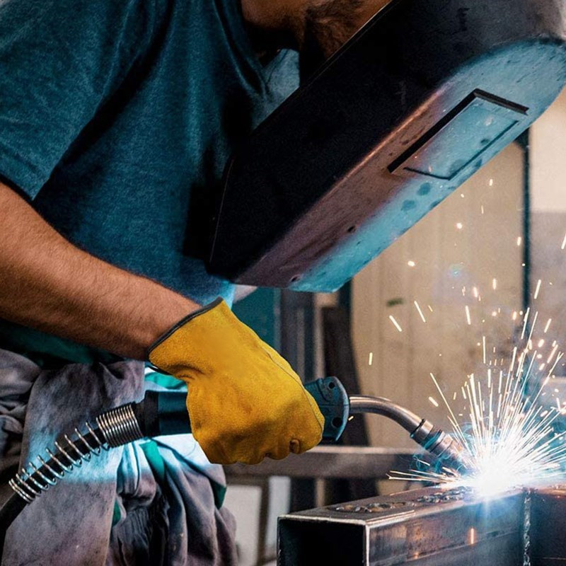 Andanda 1Pair munkakesztyűk 100%-ban kiváló minőségű marhabőr kesztyűk kopásállóság a mechanikai munkához kertészkedéshez, grillezéshez, vágásbiztonsági kellékekhez