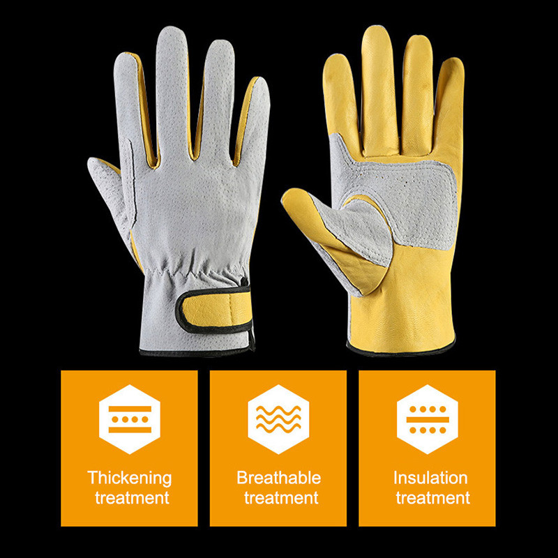 Govs ādas metināšanas darba cimdi autovadītājiem, medībām, braukšanai, nodilumizturīgiem cimdiem Lauku dārzkopība Drošība darbinieku cimdi