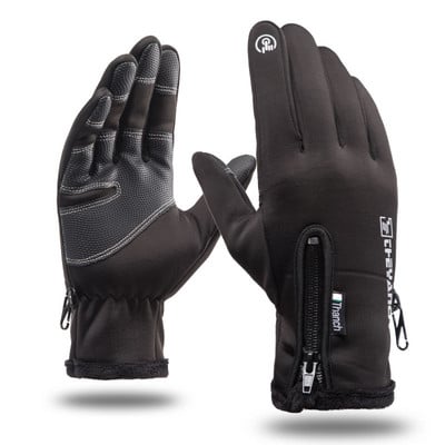 Külmakindlad Unisexi veekindlad talvekindad Jalgrattasõidu kohevad soojad kindad puutetundliku ekraani jaoks külma ilmaga tuulekindlad libisemisvastased