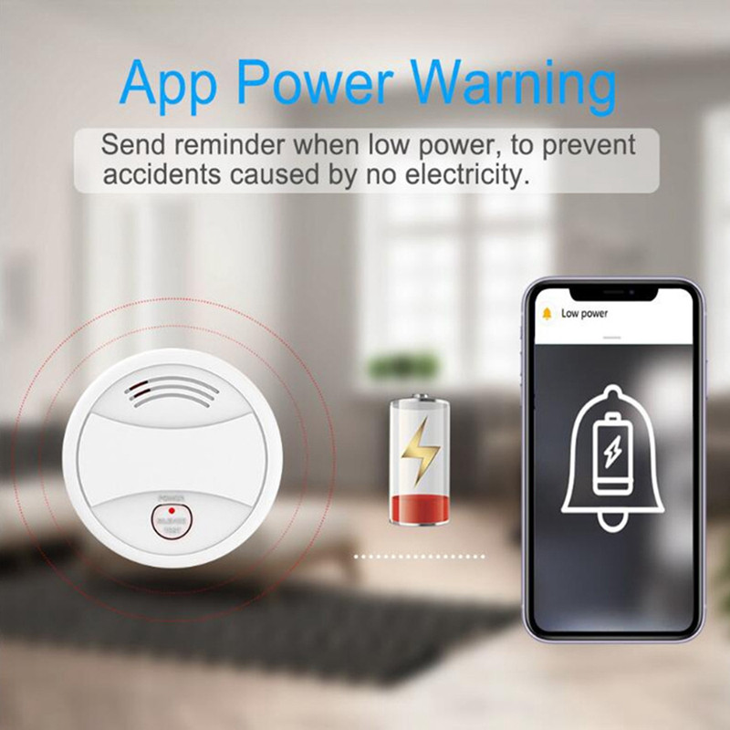 Tuya Intelligent Wifi Strobe Smoke Detector Wireless Fire Sensor Tuya APP Control Office Home Smoke Fire Protection