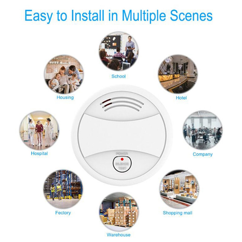 Tuya Intelligent Wifi Strobe Smoke Detector Wireless Fire Sensor Tuya APP Control Office Home Smoke Fire Protection