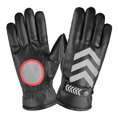 Zimske kožne rukavice Muški stražar Dužnost prometne komande Sigurnosna patrola Podebljani flis Tople kišne reflektirajuće rukavice otporne na vjetar