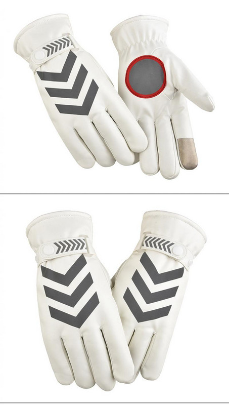 Zimske kožne rukavice Muški stražar Dužnost prometne komande Sigurnosna patrola Podebljani flis Tople kišne reflektirajuće rukavice otporne na vjetar