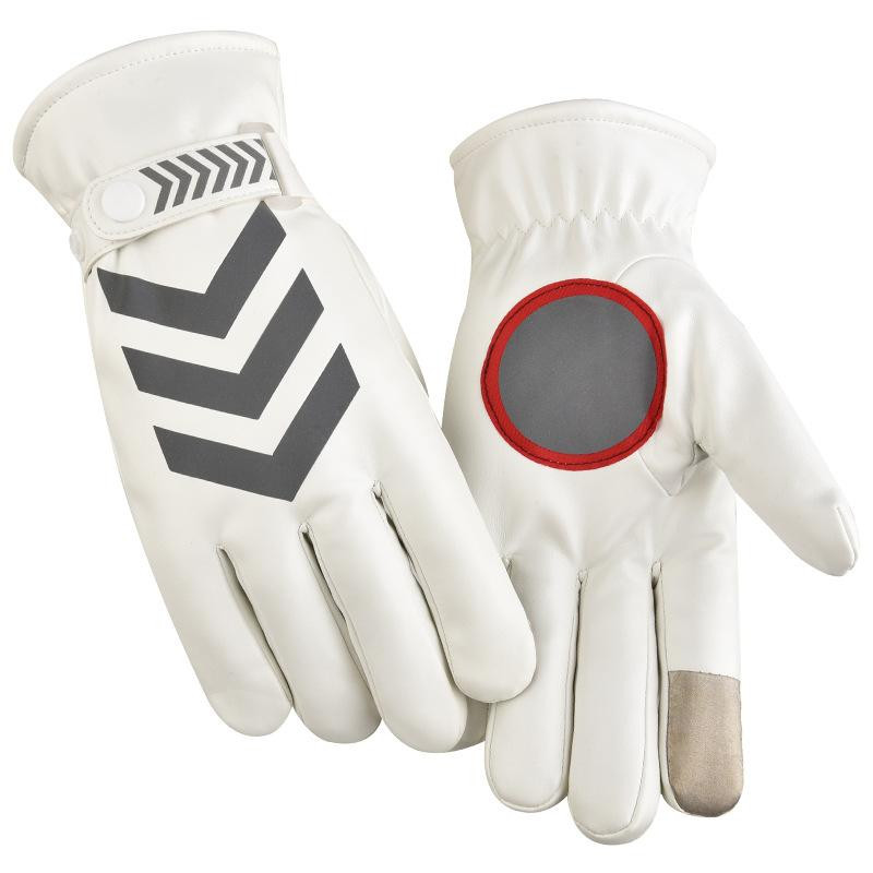 Zimske kožne rukavice Muški stražar Dužnost prometne komande Sigurnosna patrola Podebljani flis Tople kišne reflektirajuće rukavice otporne na vjetar