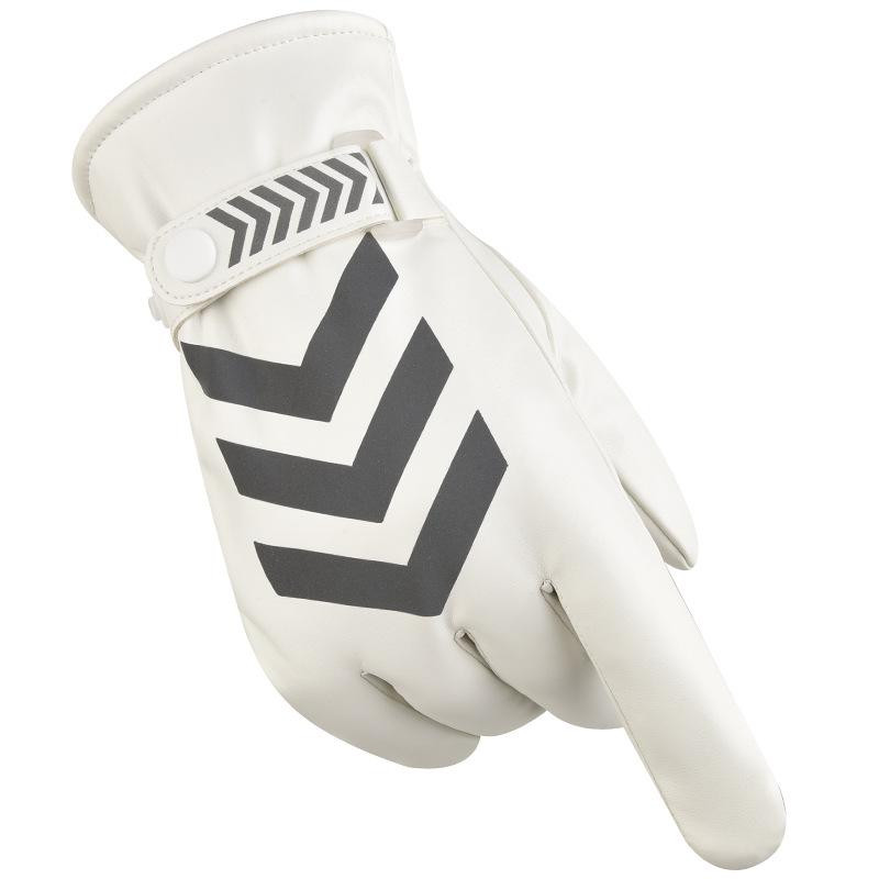 Zimske kožne rukavice Muški stražar Dužnost prometne komande Sigurnosna patrola Podebljani flis Tople kišne reflektirajuće rukavice otporne na vjetar