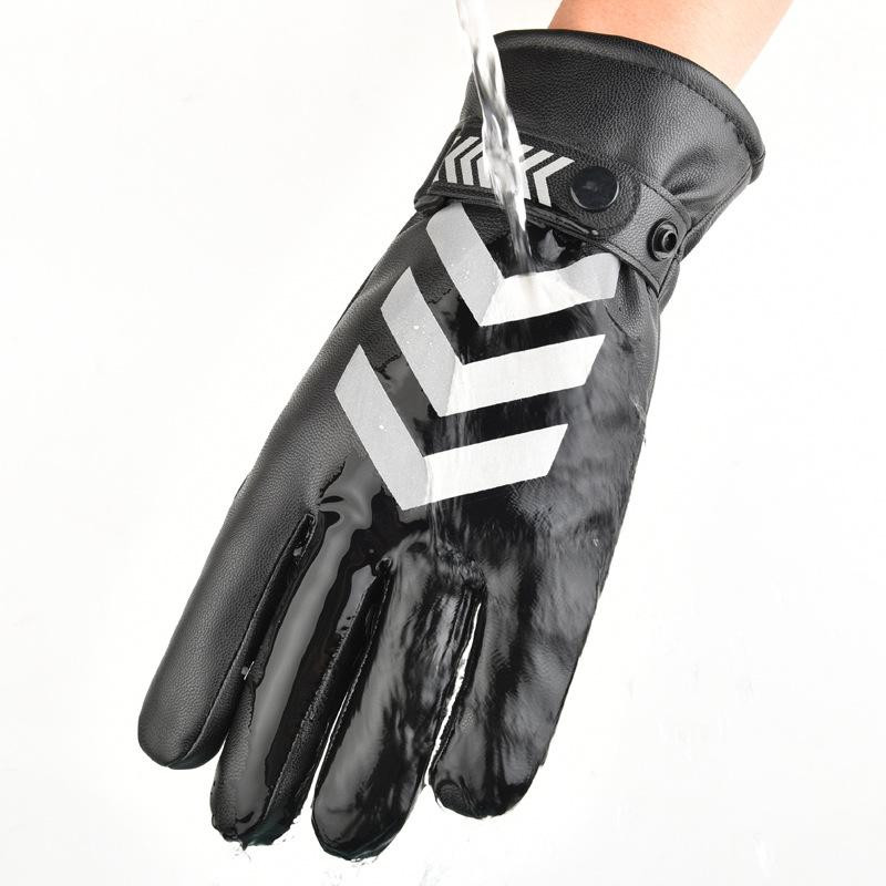 Zimske kožne rukavice Muški stražar Dužnost prometne komande Sigurnosna patrola Podebljani flis Tople kišne reflektirajuće rukavice otporne na vjetar