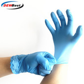 Hot výpredaj plne potiahnutých jednorazových modrých nitrilových rukavíc na ťažké pracovné vyšetrenia, priemyselných nelekárskych