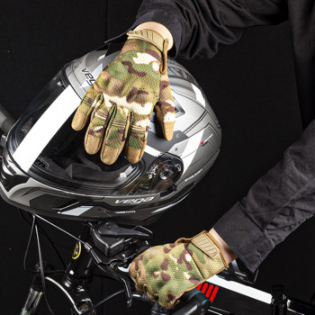 Мъжки камуфлажни тактически ръкавици с цял пръст Еърсофт армейски военни спортове езда лов туризъм велосипед колоездене пейнтбол ръкавици