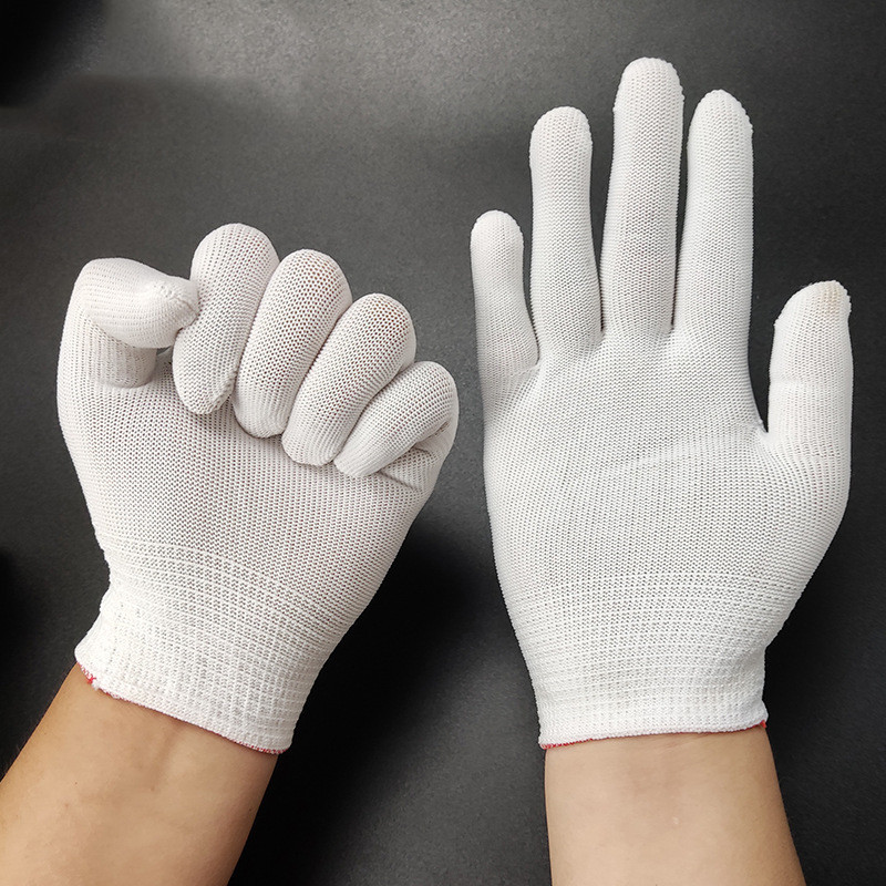 12 paari õhukesi valgeid kindaid kõrge elastsusega pehmest puuvillast kindad aiatöödeks ehituseks puidutöötlemiseks Töökoha ohutustarbed