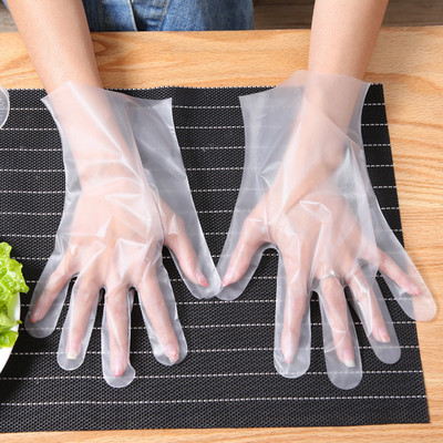 VITCOCO Удебелени прозрачни пластмасови ръкавици от CPE фолио за кетъринг ръкавици за еднократна употреба, подвижна кутия