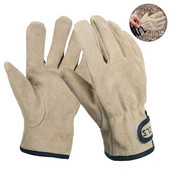 Āra BBQ cimdi Divu slāņu ādas ugunsizturīgi, karstumizturīgi virtuves cepeškrāsns dūraiņi, nodilumizturīgi, saspiežami pret slīdēšanu darba cimdi