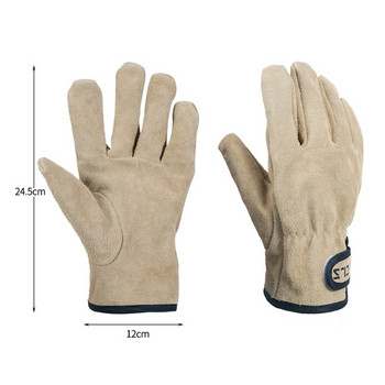 Γάντια μπάρμπεκιου εξωτερικού χώρου δύο στρώσεων Δερμάτινα πυρίμαχα γάντια κουζίνας φούρνου μαγειρέματος σκληρά φορεμένα Αντιολισθητικά γάντια εργασίας