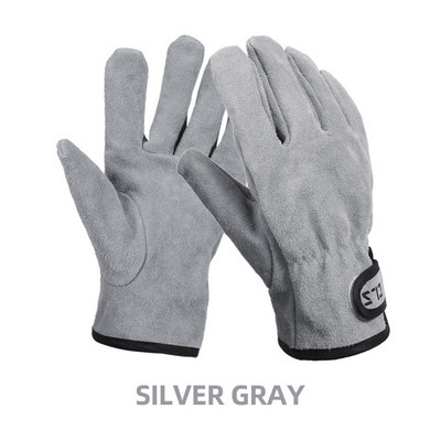 Āra BBQ cimdi Divu slāņu ādas ugunsizturīgi, karstumizturīgi virtuves cepeškrāsns dūraiņi, nodilumizturīgi, saspiežami pret slīdēšanu darba cimdi