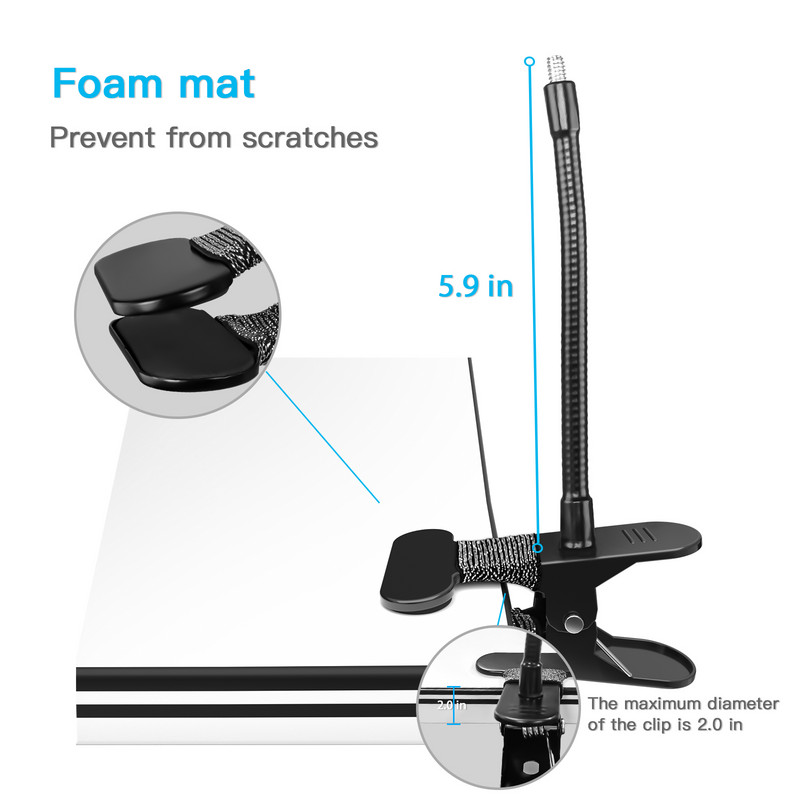 Elastīgs saspraudes skavas stiprinājums priekš Arlo Camera Seise Arlo Go, Arlo Pro, EufyCam, Reolink Argus, Piespraude pie gultiņas plauktiem vai mēbelēm